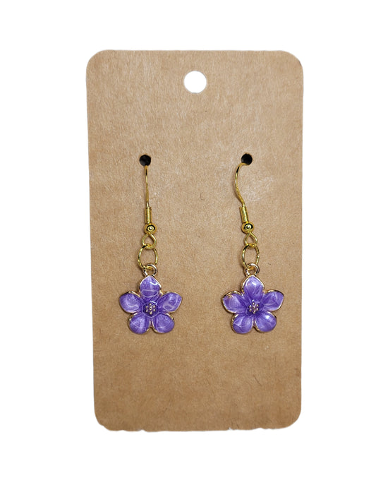 Purple Flower Earrings