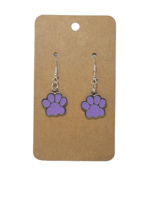 Purple Paws Earrings