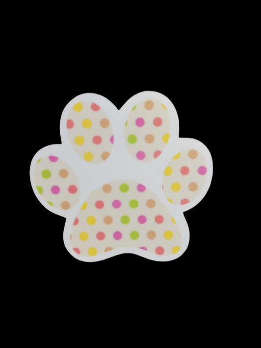 Polka Dot Paw Print Sticker