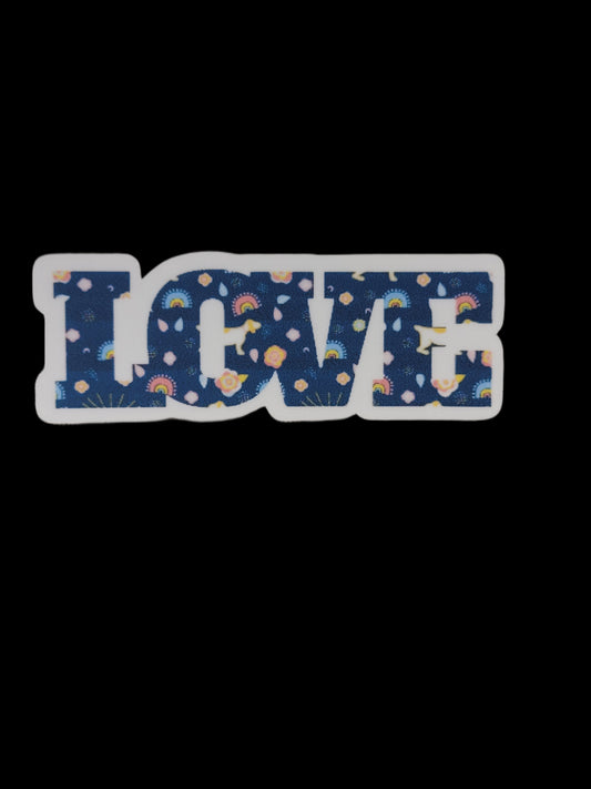 Navy Rainbow Sticker