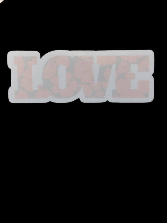 Pink and Grey Love Sticker