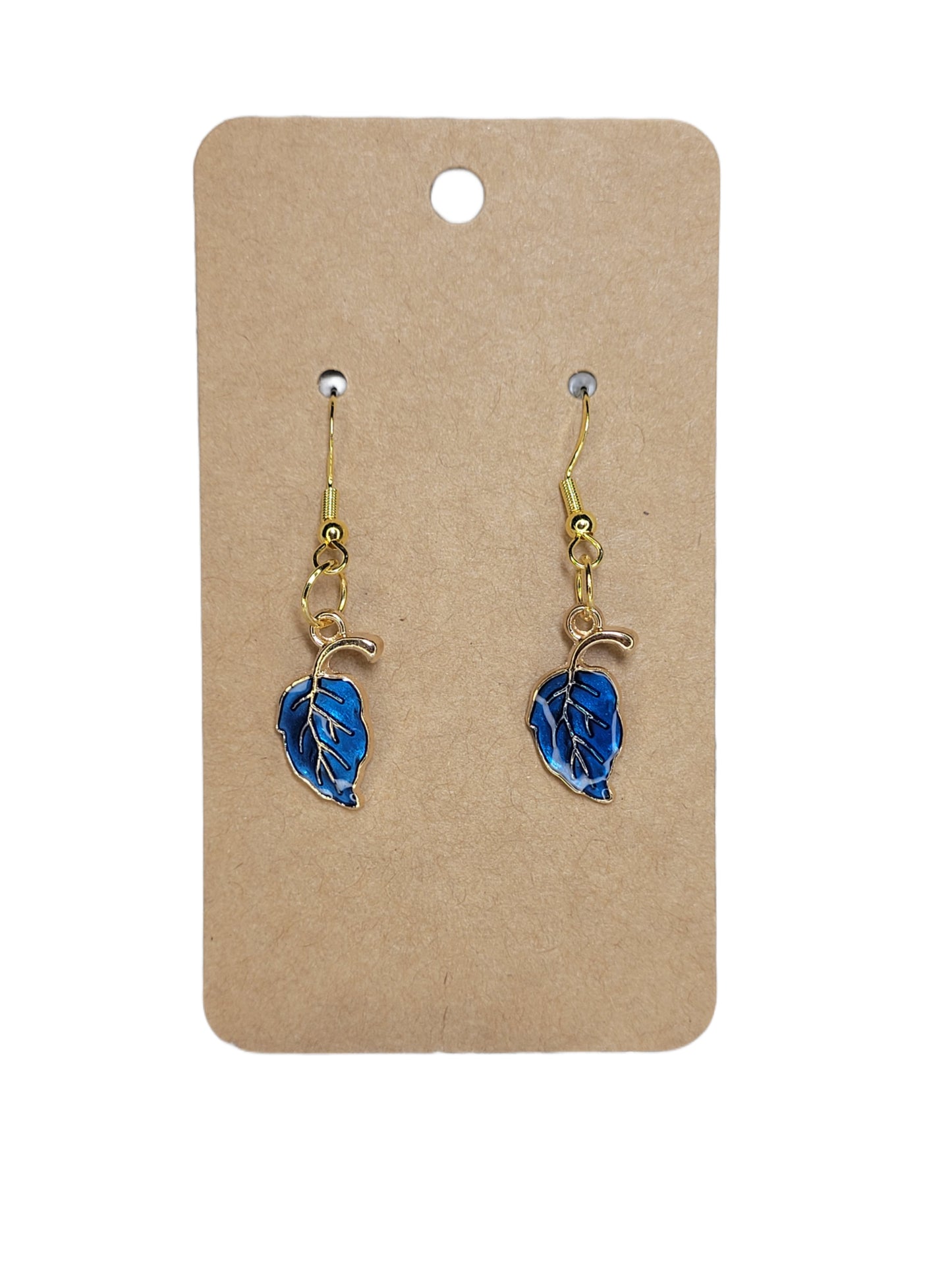 Blue Leaf Earrings