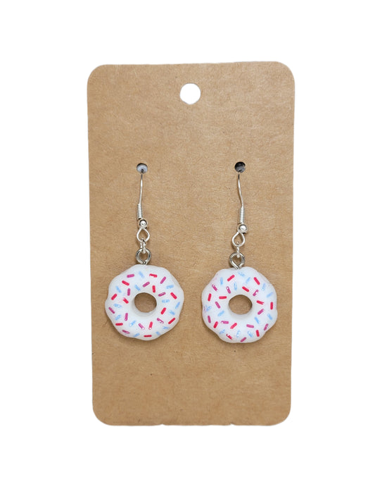 White Donut Earrings