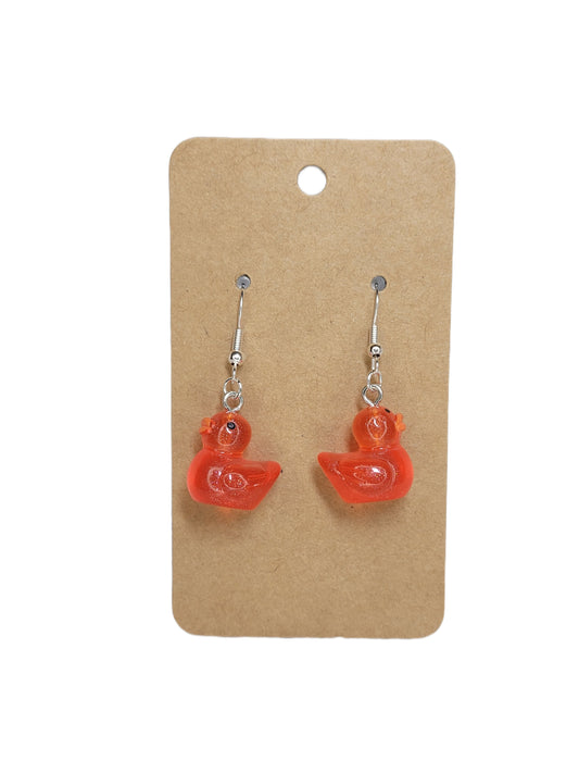 Red/Orange Duck Earrings